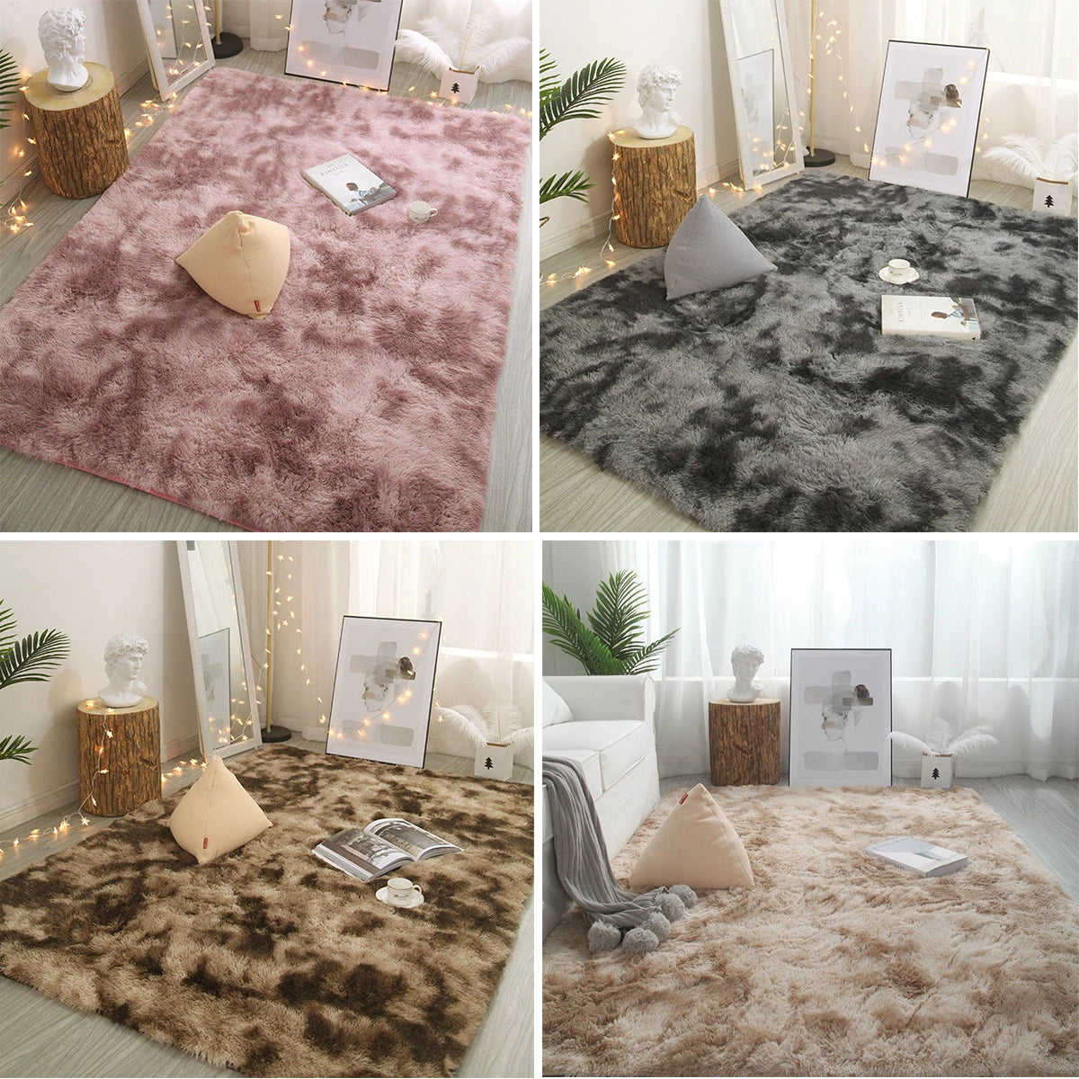 Plush Carpet Living Room Decoration Children Bedroom Carpet Fluffy Mat for Hallway Non-Slip Hair Rugs Bedside Designs Room Mat