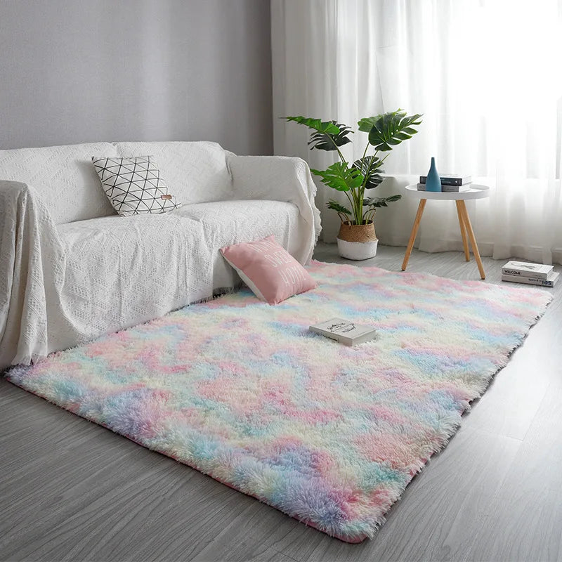 Plush Carpet Living Room Decoration Children Bedroom Carpet Fluffy Mat for Hallway Non-Slip Hair Rugs Bedside Designs Room Mat