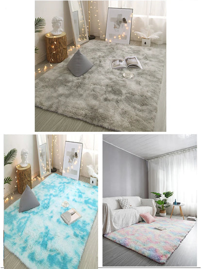 Plush Carpet Living Room Decoration Children Bedroom Carpet Fluffy Mat for Hallway Non-Slip Hair Rugs Bedside Designs Room Mat